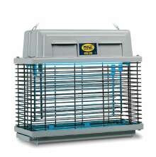 Elektrisk insektsfngare MO-EL med bltt ljus och skyddsgaller fr professionell flug- och skadedjursbekmpning i stall och strre utrymmen