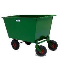 Grn fodervagn Hrby Bruk med 4 hjul, robust modell fr transport av foder inom lantbruk och stall