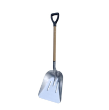 Kombiskyffel med D-handtag i aluminium och askskaft, robust skyffel fr lantbruk och stallarbete