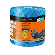Gallagher Vidoflex 9 polywire elst�ngseltr�d p� rulle, bl�, 400 meter.