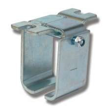 Konsol 4/301S i galvaniserat st�l fr�n Henderson, delbar takkonsol f�r skena 301, med bultf�ste synligt i sidan.