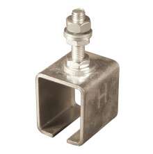 N�rbild p� Hendersons takkonsol 4R/290S i f�rzinkat st�l, med monterad M10-bult ovanp�, avsedd f�r montering av skena 290.