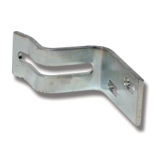 F�rzinkad metallkonsol med l�ng slits och tv� monteringsh�l, anv�nd som d�rrh�llarstopp eller f�stbeslag.