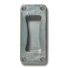Henderson Sk�lhandtag 414 i aluminium, rektangul�rt inf�llt handtag med ett grepp och fyra monteringsh�l i h�rnen