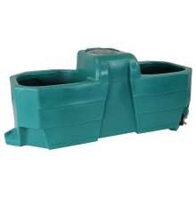 Suevia vattenkar med en kapacitet p� 80 liter, tillverkat i slitstark gr�n plast och utrustat med integrerad flott�rventil f�r automatisk vattenp�fyllning.